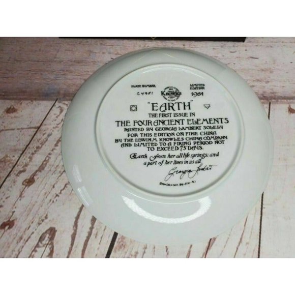 Vintage The Four Ancient Elements Collectible Plate (Earth) By Georgia Lambert - Picture 3 of 10